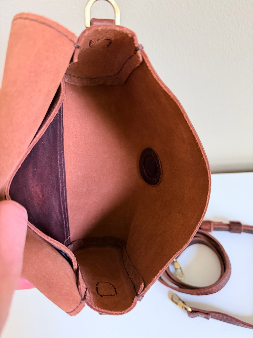 Portland Leather Mini Metro Crossbody Bag - Lava - Picture 7 of 7